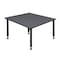 Kee Square Square Classroom Tables, 48 W, 48 L, 23-34 H, Wood, Metal, Gray TB4848GYAPBK - alternate 2